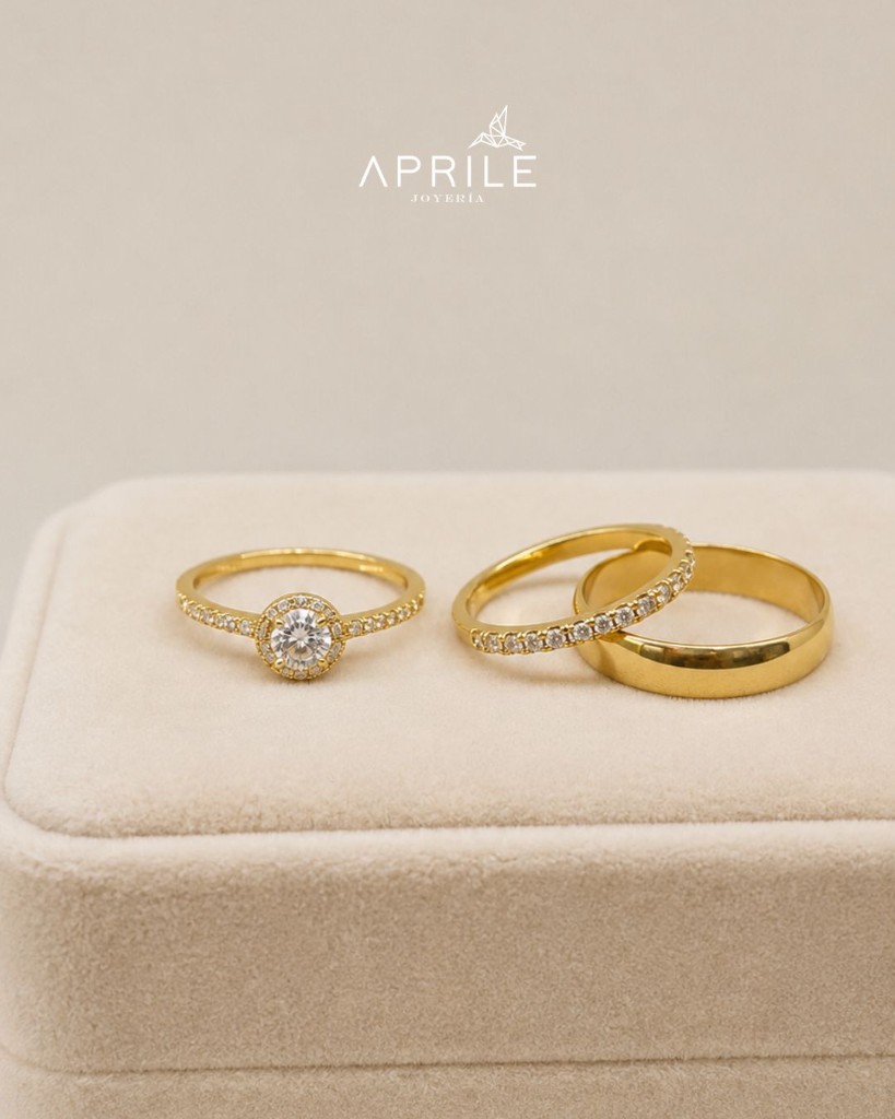 Set matrimonial con diamantes